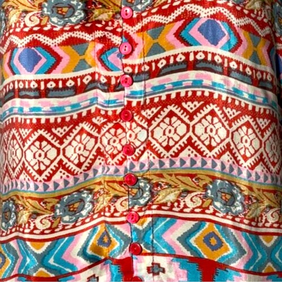 Tolani Red Print 100% Silk Sleeveless Tank
Top Size M - Picture 4 of 13